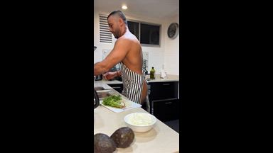 cooking while my cock gets hard