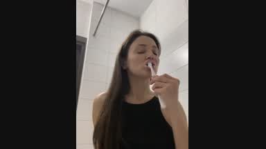 Brushing my teeth