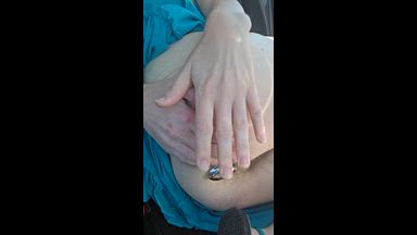 Playing with my ass in the car
