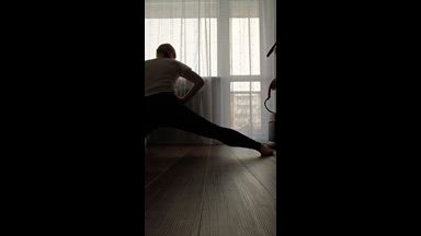 stretching from behind🤭😏