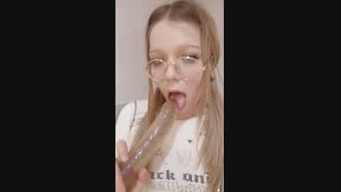 I love to suck my big dildo mm...