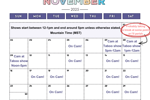 November Schedule