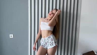 Your sweet Kayla teases with the curves of her bod