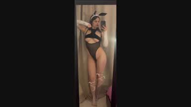 bunny stroking herself