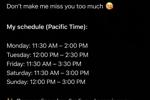 schedule