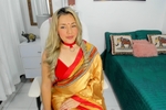 hot red saree