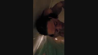 Wife deepthroat shower