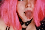 Hanna in a pink wig. very hot