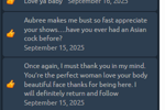 September Thumbs Up Comments