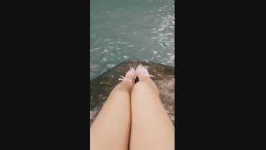 Feet in the river
