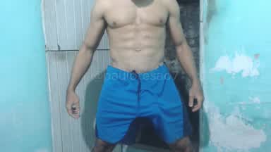 COCK BULG IN SOCCER SHORTS... AND DANCIN OUT OF IT