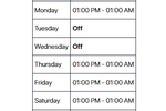 Weekly Broadcast Schedule GMT/UTC +0