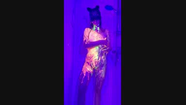 Dripping neon bodypaint shower preview