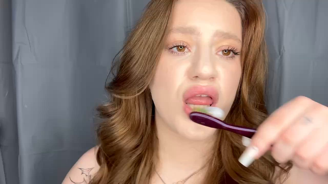 Brushing my teeth