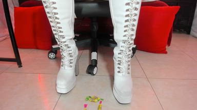 White Platform Boots Candy Crush 😈👢🍬🔥
