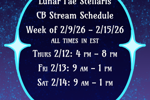 Stream Schedule Week of 2/9