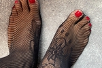 Fishnet Stockings, Red Toes & Nipples (12 Photos)