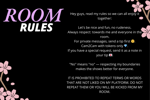 ROOM RULES READ LOVE