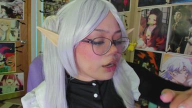 Frieren elf blowjob messy+big squirt!♥