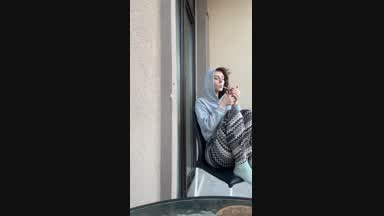 Smoking on a public balcony🤫