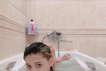 Playing in the bathroom)