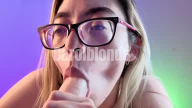 Slow Tease BJ, Glasses on andCum-On-My-Tongue Fin