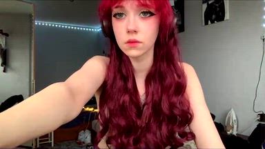 Showing you my boobs in a short anime skirt