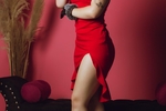 Girl in red dress!