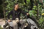 on the motorcycle