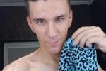 Blue leopard socks