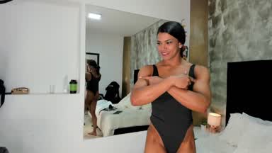 I squeeze my muscles hard parading for you