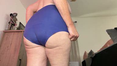 Big satin panty try on