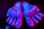 Oil neon feet