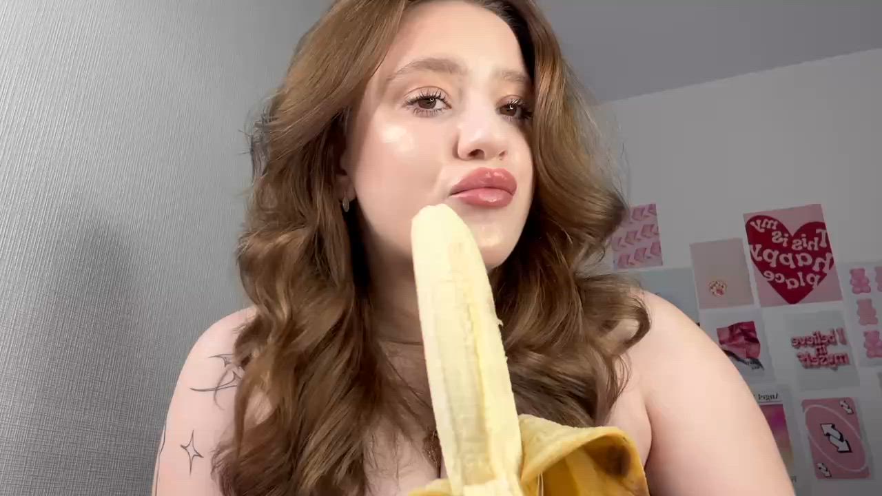 Sucking banana