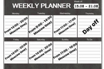 Schedule online for the week!