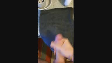 Thick cumshot on towel