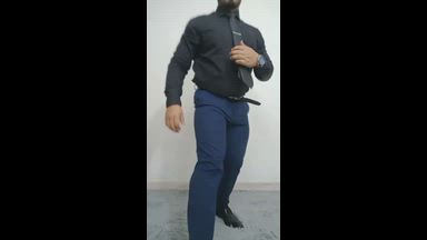 Black and blue suit horny v
