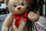 #By my Teddy Bear with Hugs and Flowers🧡