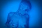 In blue