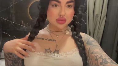 saliva on my tits