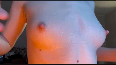My breasts in the rain