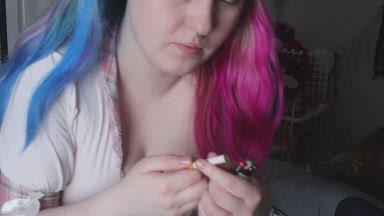 Slut Gets Caught Smoking