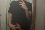 He's got a huge boner on the train