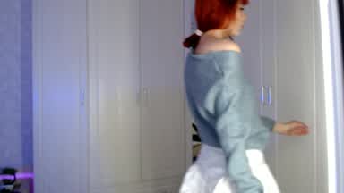 cleaning a mirror in short skirt 😜