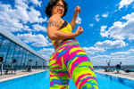 Curvy girl with thick juicy buttocks posing