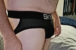 Trying on a jock before bed