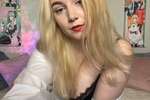 White shirt and red lips