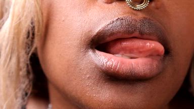 Close up swallow your cum