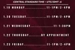 My Schedule, Your Obligation ~ January 19-25