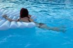 relaxing in the pool